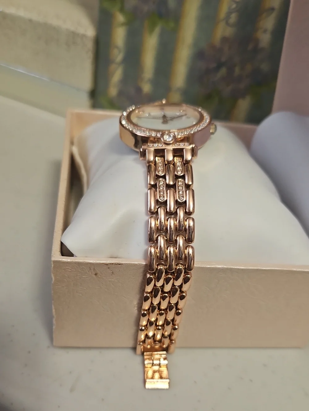 Watch Rose Gold With White Sapphires Round Fancy Formal Wear Costume Jewery 8